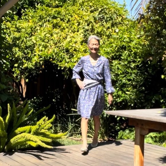 Blue flower midi dress - Picture 4 of 12